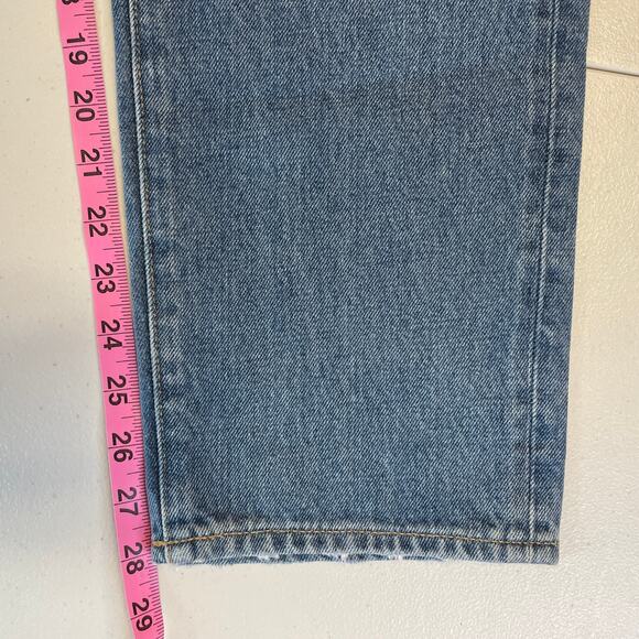 J Crew Blue Denim Straight Leg Slouchy Boy Friend Hi Rise Distressed Jeans 27 - Picture 14 of 15